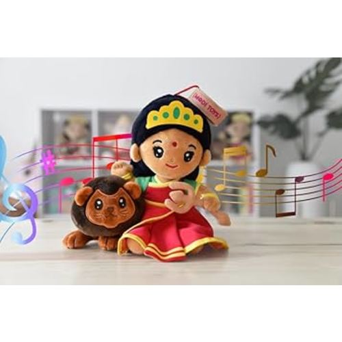 Durga Devi (Small - 7 inch) Mantra Singing Plush Toy | Ideal for Newborns, Infants, Toddlers, Grandparents | Best for Diwali, Baby Shower, Birthday, Housewarming