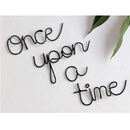 Once Upon a Time Sign Nursery Wall Decor Playroom Decor Word Art Wall Decor Kids Plaques Room Decor Reading Book Nook Childrens Quotes Wall Decor Home Decor Christmas Birthday Gift (Black)
