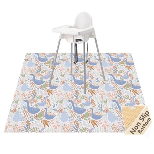 Splat Mat for Under High Chair/Arts/Crafts, Waterproof and Anti-Slip Splash Mat Floor Protector, Washable Highchair Floor Mat, 51 Inch Reusable Messy Mat and Baby Feeding Table Cloth