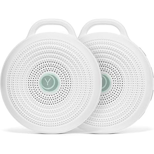 Yogasleep Rohm Portable White Noise Sound Machine (2 Pack) 3 Soothing Natural Sounds & Volume Control, Sleep Therapy for Adults & Kids, Noise Cancelling for Office Privacy & Meditation