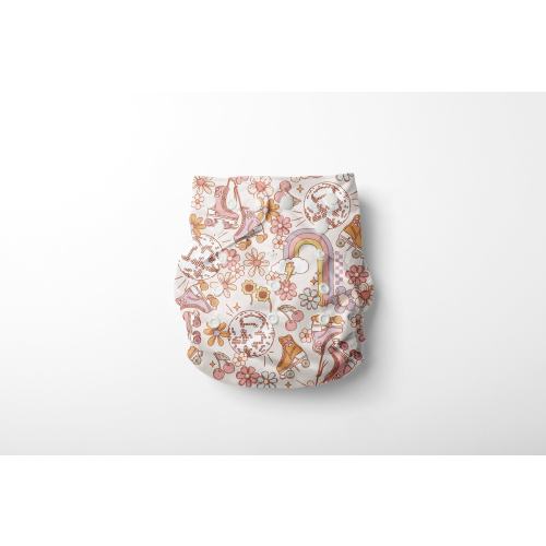 Roller Disco Party Print AWJ Cloth Pocket Diapers | Athletic Wicking Jersey Reusable + Washable Diapers | Waterproof +Adjustable Nappies