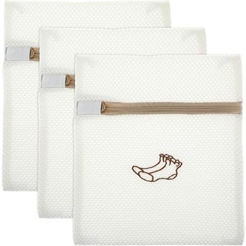 3 PCS Delicate Laundry Bag, Mesh Bags With Zipper for Socks, Underwear, Baby Clothes, Swimsuit - Small Durable Embroidery Bag, Travel Clothing Storage