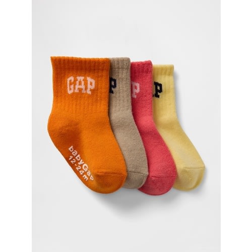 Baby & Toddler Logo Quarter Crew Socks (4-Pack) | Gap