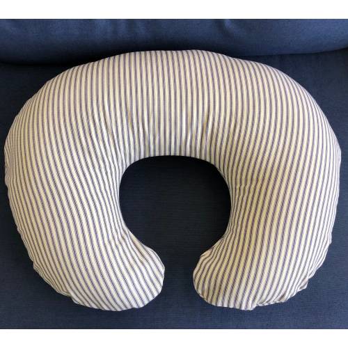 Nursing Pillow Cover, Breastfeeding Pillow Cover, Navy Blue Stripe Baby Shower Gift Infant Support Sitting Pillow COVER ONLY