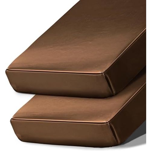 Ersmak 2 Pcs Satin Crib Sheets, Silky Comfy Breathable Baby Crib Sheets for Boys Girls, Fits Standard Crib and Toddler Mattresses, Brown, 28 x 52 x 9 in