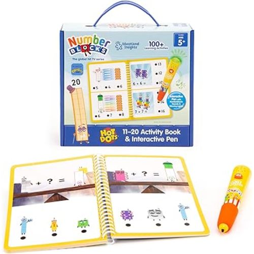 Educational Insights Hot Dots Numberblocks Workbook Numbers 11-20 with Interactive Pen - Learning Activities for Kids Ages 5+, Kindergarten Must Haves