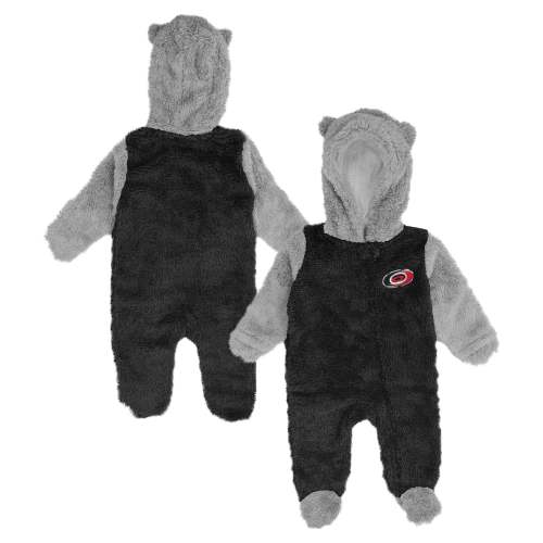 Newborn & Infant Carolina Hurricanes Black Game Nap Teddy Fleece Bunting Full-Zip Sleeper