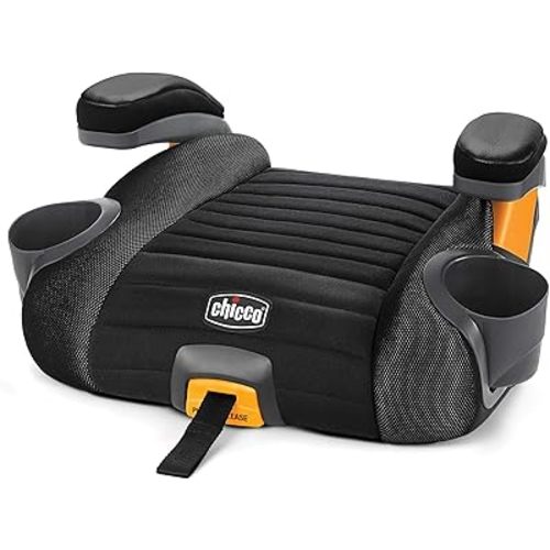 Chicco GoFit® Plus Backless Booster Car Seat with Latch Attachment and Quick-Release Latch Removal, Travel Booster Seat for Car, Portable Car Booster Seat for Children 40-110 lbs. | Iron/Black
