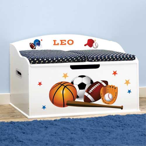 Personalized Dibsies Creative Wonders Sports Toy Box - White