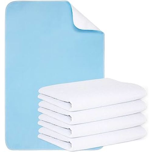 Reusable Incontinence Bed Pads (4 Packs), washable bed pad, Heavy Absorbency (4-Layer) Waterproof Bed Pads 18"X24", nonslip & Skin-friendly, Multi-scenes tailor to Kids, Adults, Elderly & Pets