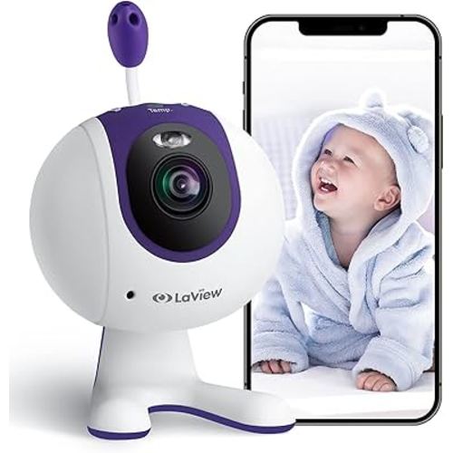 LaView Indoor Smart Security Camera, 1080p HD Baby Monitor 2.4GHz with Color Night Vision, Motion Detection for Baby and Pet Monitor, Cry Detection, Lullabies, Two Way Talk, Temperature Monitoring
