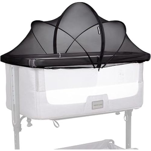 Beberoad Love Bassinet Cover Mosquito Net for Bassinet with 2-Way-Zipper Tent Cover for Bedside Sleeper/Travel Crib (Black)