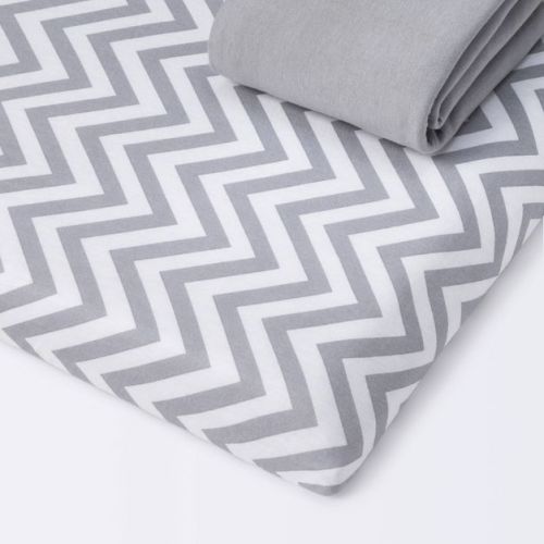 Fitted Play Yard Jersey Sheet - Cloud Island™ Chevron/gray 2pk