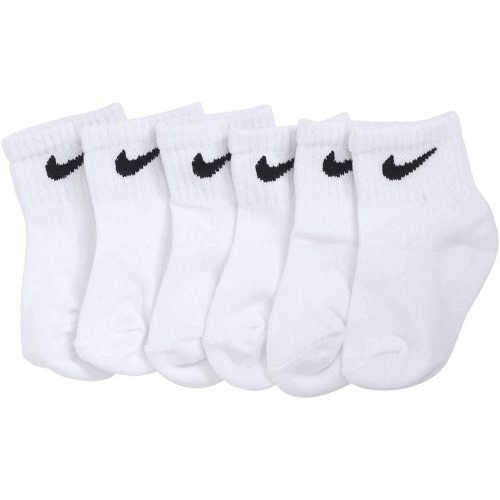 Nike Newborn Baby Socks White/Black 6 Pairs, Size