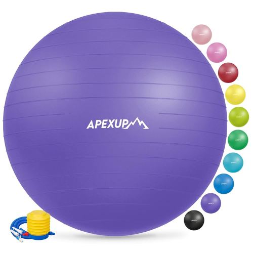 APEXUP Yoga & Pilates Ball - Anti Slip Heavy Duty Gym Ball for Fitness, Balance & Core Workout