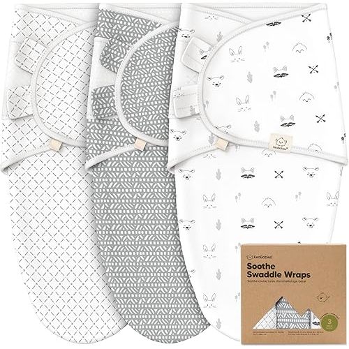 3-Pack Organic Baby Swaddle Sleep Sacks - Newborn Swaddle Sack, Ergonomic Baby Swaddles 0-6 Months, Swaddles for Newborns, Baby Sleep Sack, Baby Swaddle Blanket Wrap,Baby Essentials (Nordic,L)