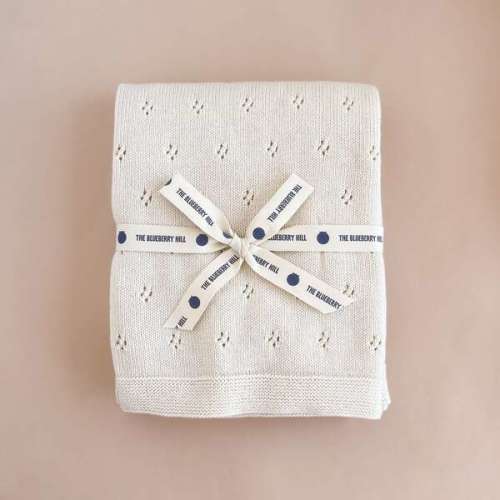 Pique Baby Blanket, Cream - The Blueberry Hill | Maisonette