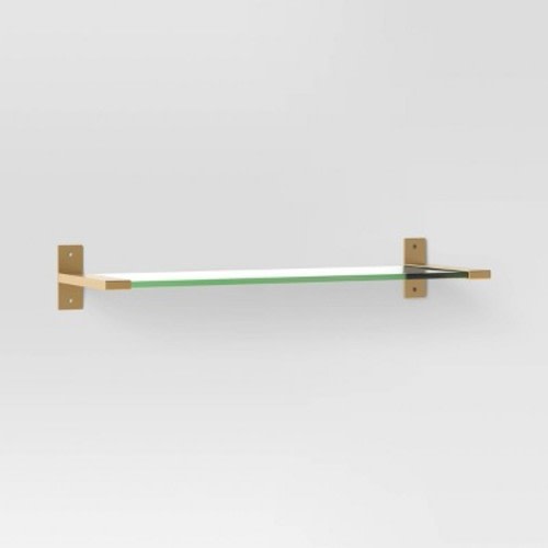 18" Glass And Brass Shelf Gold - Threshold™