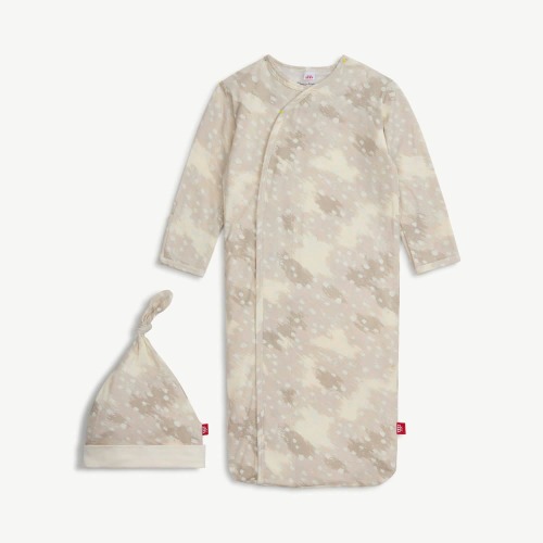 doeskin tan modal magnetic cozy sleeper gown + hat set – Magnetic Me