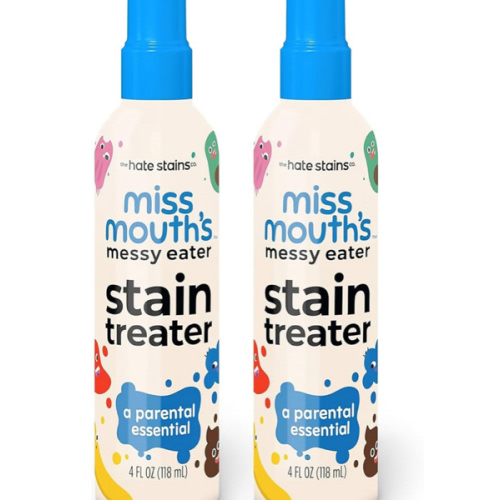 Miss Mouth's Messy Eater Stain Treater Spray - 4oz 2 Pack Stain Remover - Newborn & Baby Essentials - No Dry Cleaning Food, Grease, Coffee Off Laundry, Underwear, Fabric
