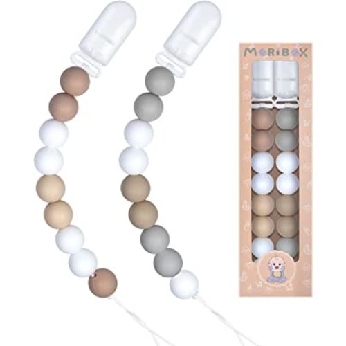 Pacifier Clips 2 Pack (Ivory White)