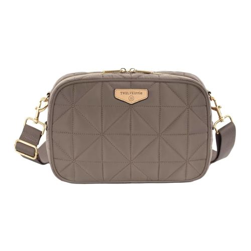 TWELVElittle Diaper Clutch 3.0 - Crossbody Diaperbag with Changing Pad, Detachable Pouch and Wipes Case. Machine Washable - Taupe