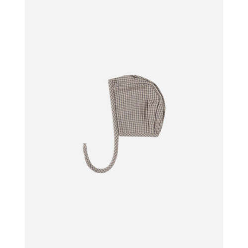 Woven Baby Bonnet || Indigo Gingham