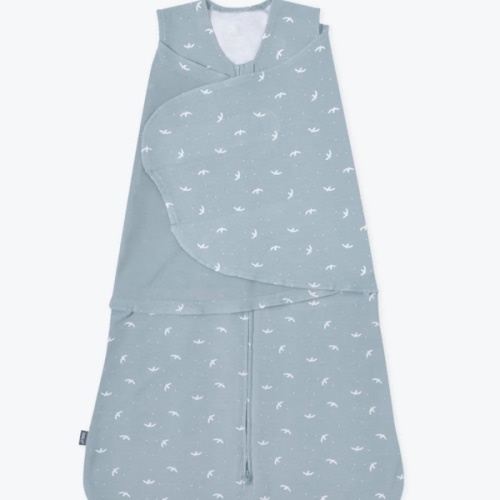 Blue Bird Print Cotton Swaddle Small | HALO