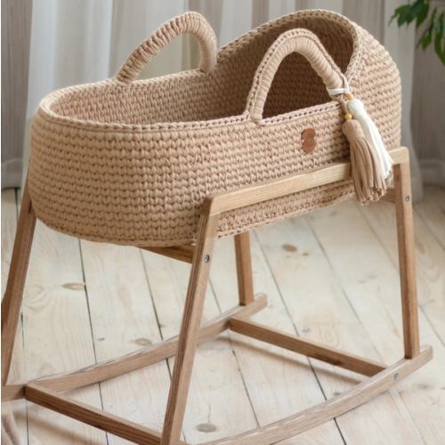 Baby Moses Basket with Round Hood Handmade by Anzy Home