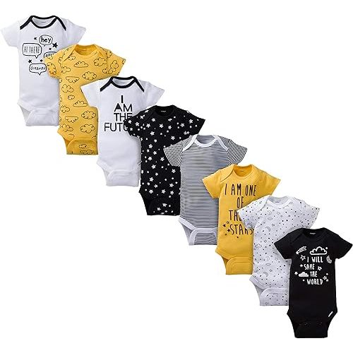 Gerber Unisex-Baby 8-Pack Short Sleeve Onesies Bodysuits