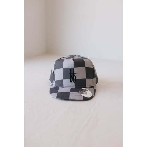 Children's Trucker Hat | Black & Grey Checkerboard