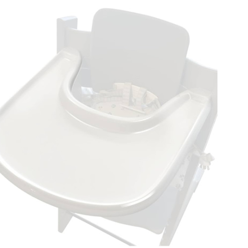 Baby High Chair Tray Compatible with Stokke Tripp Trapp Chair (V2 and Beyond) with Smooth Surface and Strong Suction Power Made of Food-Safe Plastic (BPA BPS BPF Lead Phthalate Free) - White