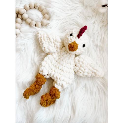 Crochet Chicken Lovey, Chicken Snuggler, Western Nursery Decor, Baby Security Blanket, Baby Shower Gift, Farm Themed Nursery, Barnyard Gift