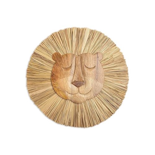 Crane Baby Safari Nursery and Toddler Room Décor, Wooden Animal Wall Décor for Boys and Girls, Lion, 21" x 21"