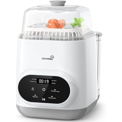 Grownsy EaseClean Bottle Washer Pro | All-in-One Bottle Washer and Sterilizer and Dryer | Baby Bottle Washer for Bottles, Pump Parts & Baby Essentials | Replaces Hand Washing
