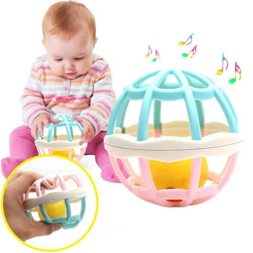 CzestPyake Sensory Balls for Toddlers 0-1 with Easy Catching Rattle Baby Toys 6-12 Months - Montessori Sensory Toys for Babies and Toddlers Age 0-2