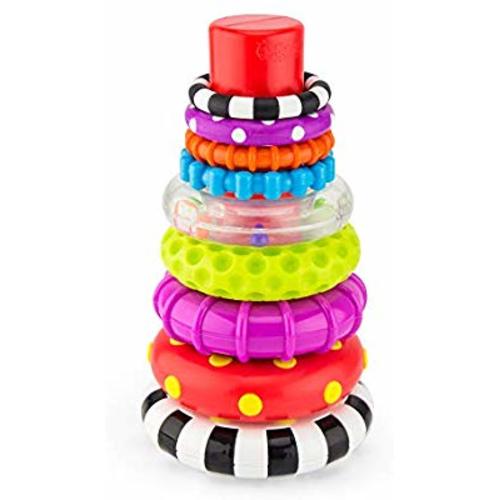 Sassy Stacks of Circles Stacking Ring STEM Learning Toy, 9 Piece Set, Age 6+ Months