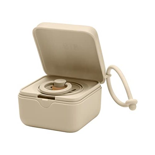 BIBS Pacifier Box with Loop for Storing & Carrying Soothers - Vanilla