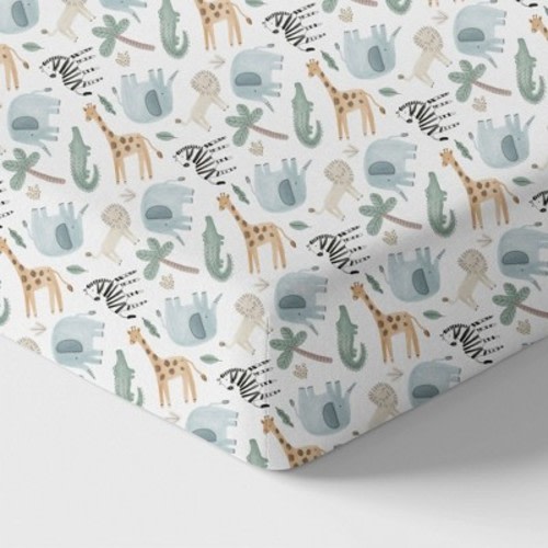 Norani Crib Sheet, Color: Safari Animals