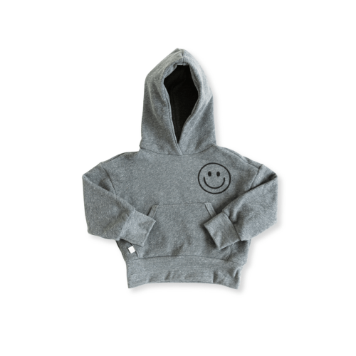 vintage hoodie - smile on heather gray