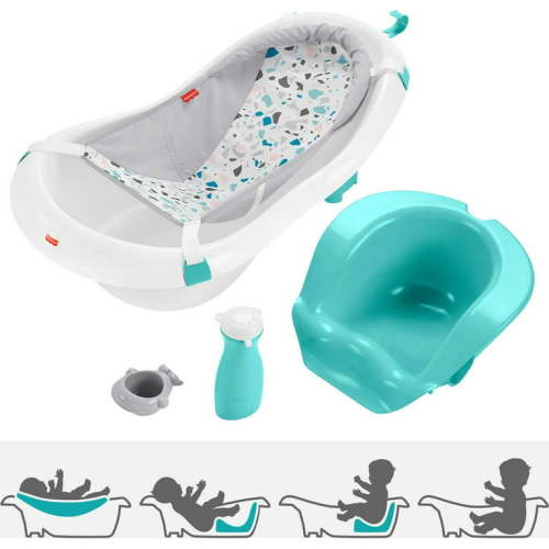 Fisher-Price 4-in-1 Sling 'n Seat Baby Bath Tub, Ocean Sands