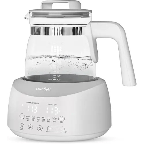 Bottle Warmer comfyer, Baby Bottle Warmer with Night Light and Faster Cooling Fan, Instantly Water Warmer, Tea Kettle Electric with 6 Temperature Control Presets, Feed Baby More Easier and Healthier