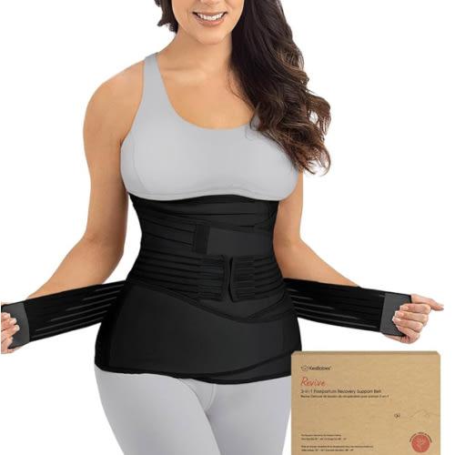 3 in 1 Postpartum Belly Support Recovery Wrap – Postpartum Belly Band, After Birth Brace, Slimming Girdles, Body Shaper Waist Shapewear, Post Surgery Pregnancy Belly Support Band (Midnight Black, M/L)