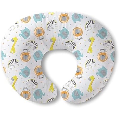 Little Grape Land Nursing Pillow for Breastfeeding, Breathable Breast Feeding Pillow and Positioner with Removable Cover for More Support, Tummy Time and Bottle Feeding Support Pillow, Animals