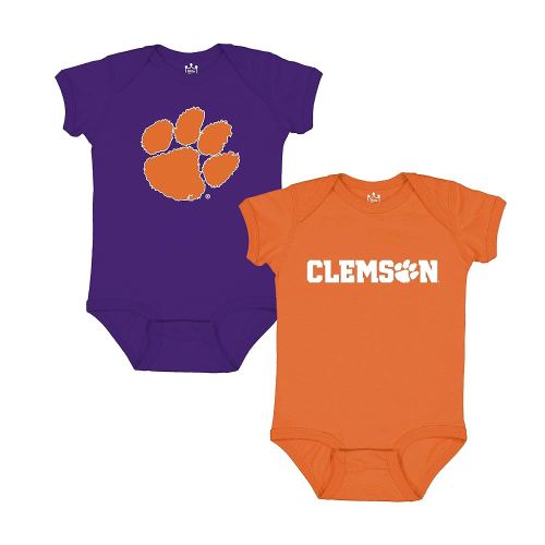 Little King NCAA Bodysuit 2 Pack Short Sleeve-100% Cotton-Infant Sizes 0-3M 6M 12M 18M