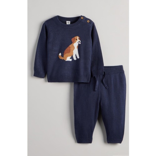 Motif Sweater & Pants Set