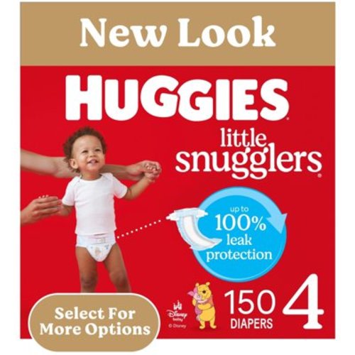 Huggies Little Snugglers Baby Diapers, Size 4 (22-37 lbs), 150 Ct (6 Packs of 25) (Select for More)