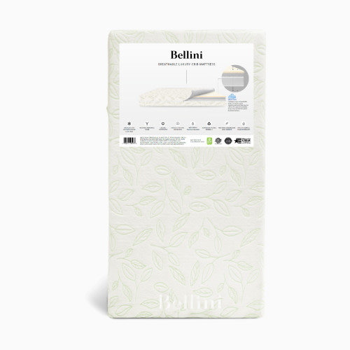 Bellini Breathable Luxury Crib Mattress - White With Green