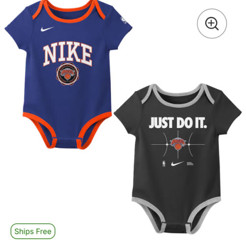 New York Knicks Nike Newborn Just Do It Two-Pack Bodysuit Set - Blue/Black