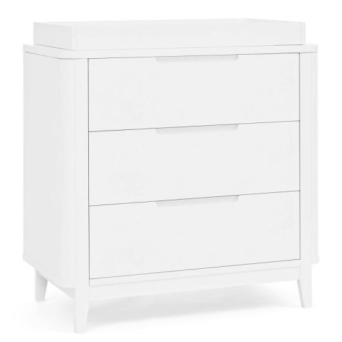 Delta Children Noah 3 Drawer Dresser With Changing Top And Interlocking Drawers - Bianca White